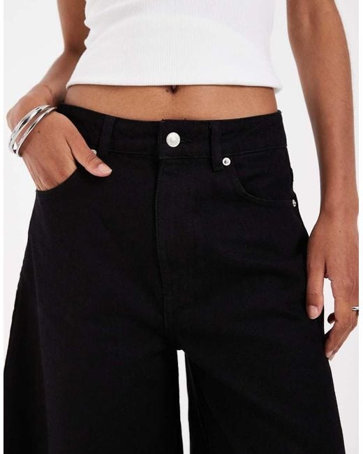 ASOS Black Crop Wide Leg Jeans