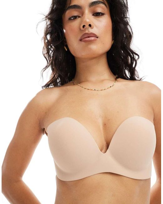 Bye Bra Natural Strapless And Backless Stick On Bra With Clear Side Wings