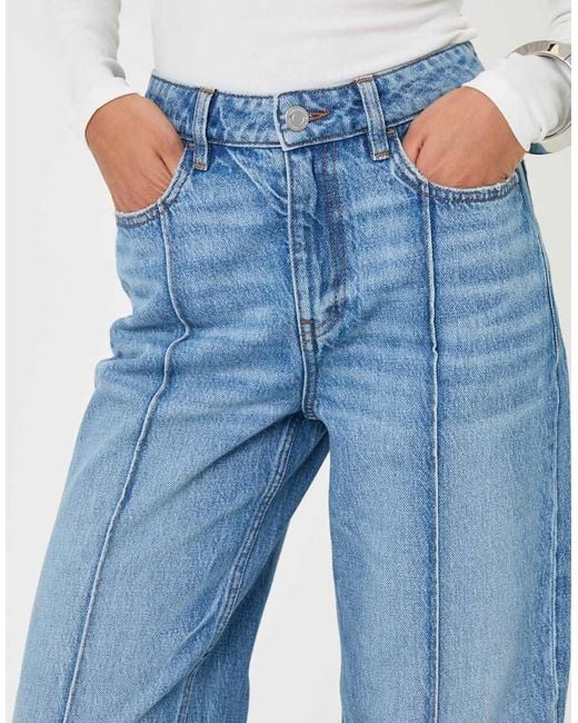 Threadbare Blue Wide Leg Turn Up Jeans