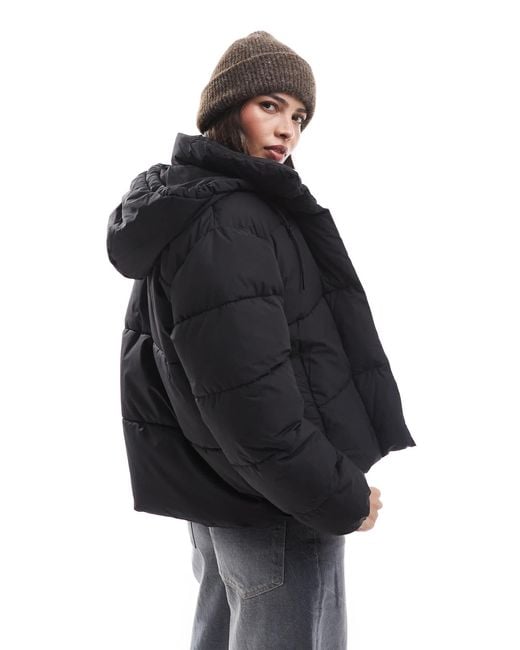 Pimkie Black Padded Hooded Coat With Drawstring Hood