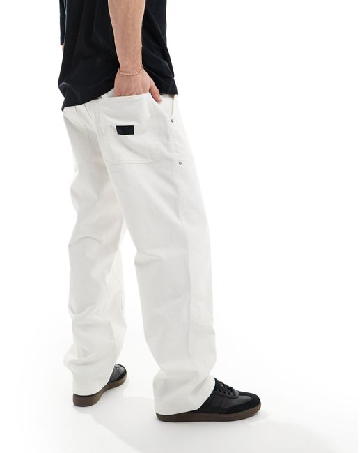Pantalon cargo avec empiècement double aux genoux - écru Pull&Bear pour homme en coloris Black