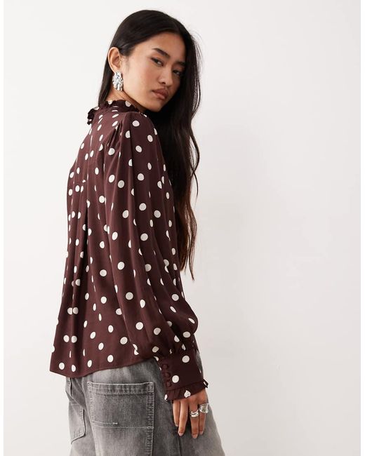 Nobody's Child Brown Bronte Button Up Blouse