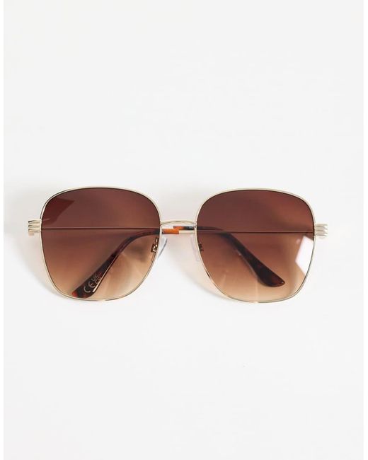 New Look White Oversized Metal Sunglasses