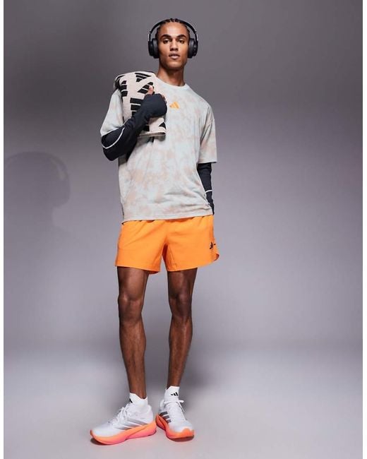 Adidas Originals Gray Adidas Training T-Shirt With Noodle Legs Back Print for men