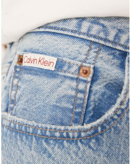 Calvin Klein – jeans-shorts im 90er-stil in Blue für Herren