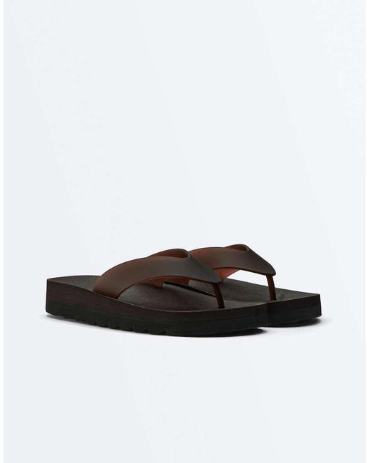 Oysho White Platform Beach Sandals