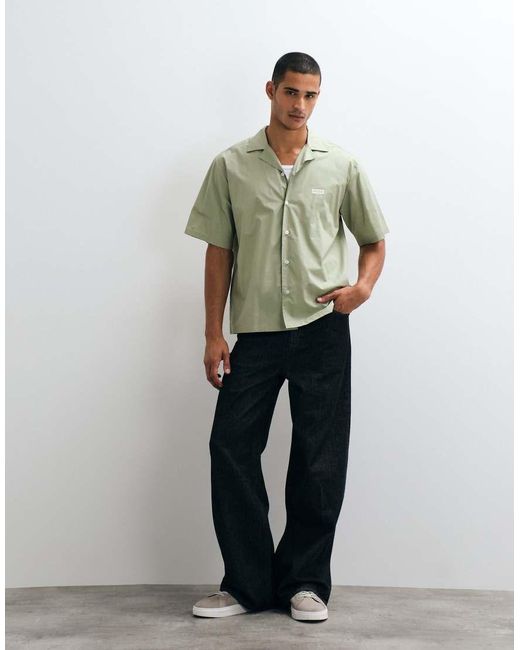 HUGO Green Eligino Relaxed Fit Revere Collar Shirt for men