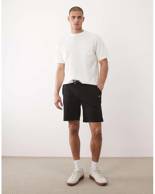 Gant White Shield Logo Sweat Shorts for men