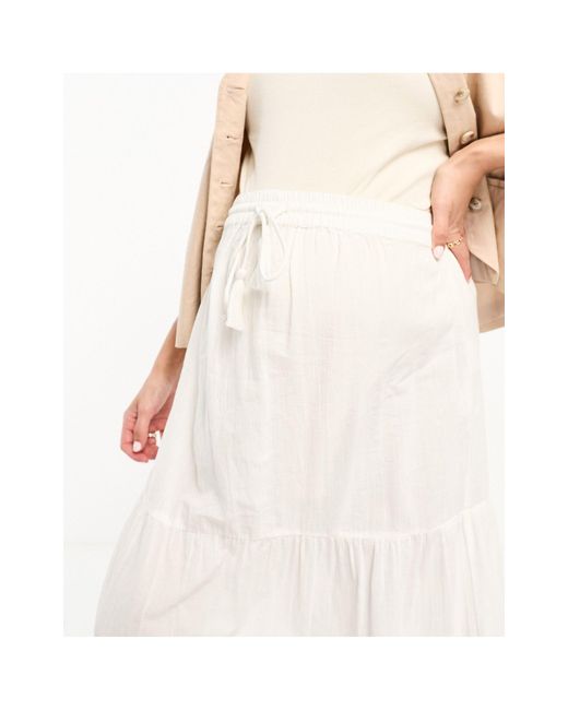 Vero Moda White Maxi Skirt With Tie Waist