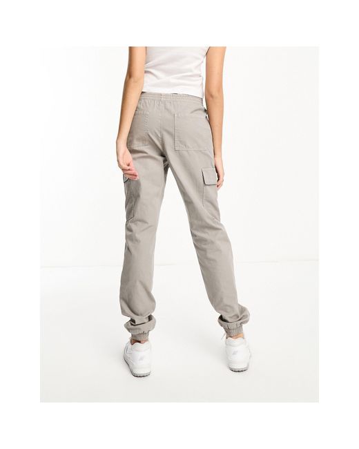 ASOS White Asos Design Tall Washed Cargo Trouser With Cuff Hem