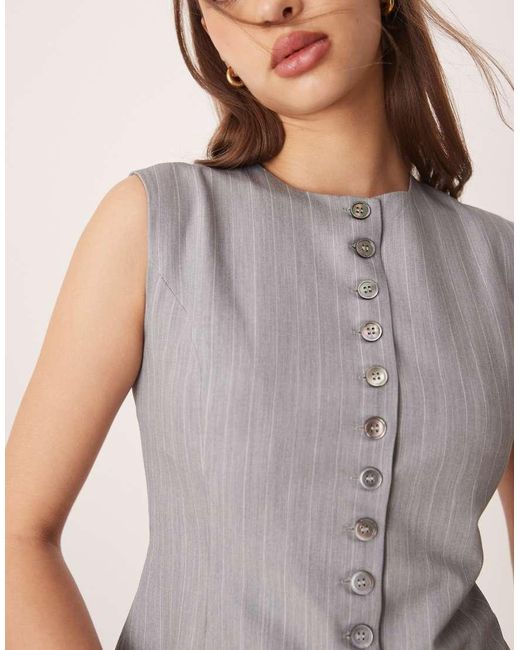 Glamorous Gray Button Down Top