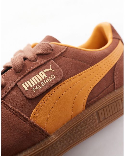 Palermo - sneakers marroni e arancioni di PUMA in Brown