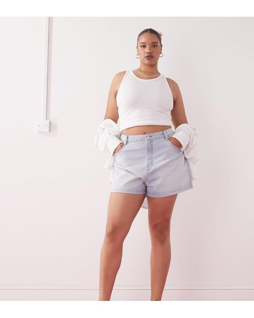 Collusion Pink Plus Denim Loose Shorts