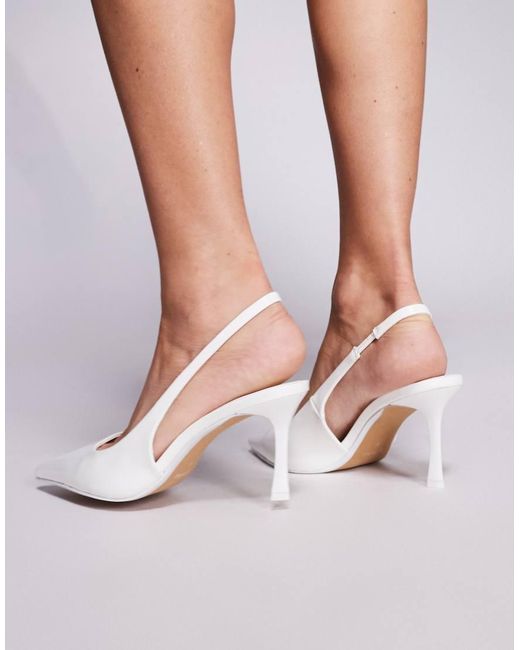 SIMMI White Liorra Box Sling Back Court Shoes