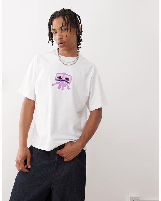 Camiseta Blanca De Corte Cuadrado Con Estampado Gráfico Great De Weekday de hombre de color White