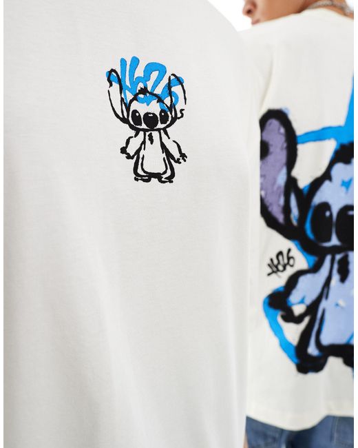 Camiseta blanco hueso unisex extragrande con estampados gráficos ASOS de color Blue