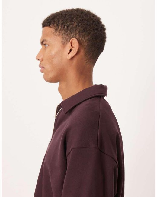 ARKET Red Pure Cotton Half Zip With Polo Collar for men
