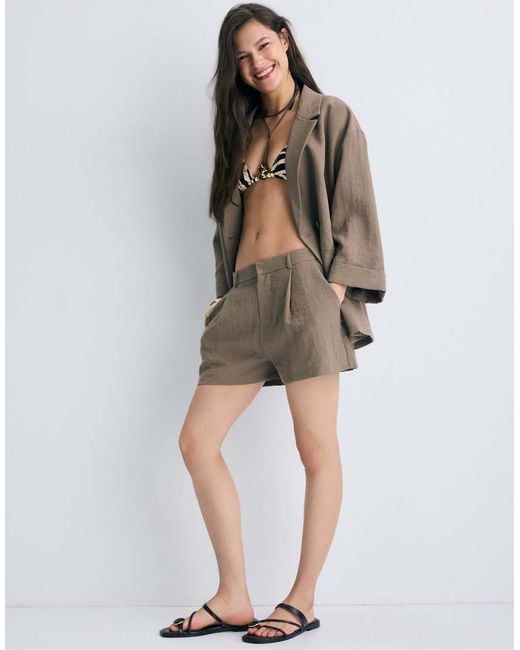 Stradivarius Brown Smart Rustic Shorts