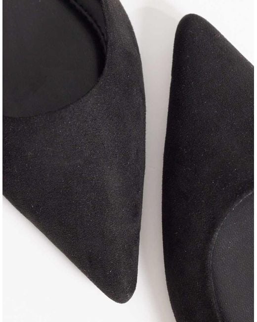 ASOS Black Wide Fit Luck Pointed Ballet Flats