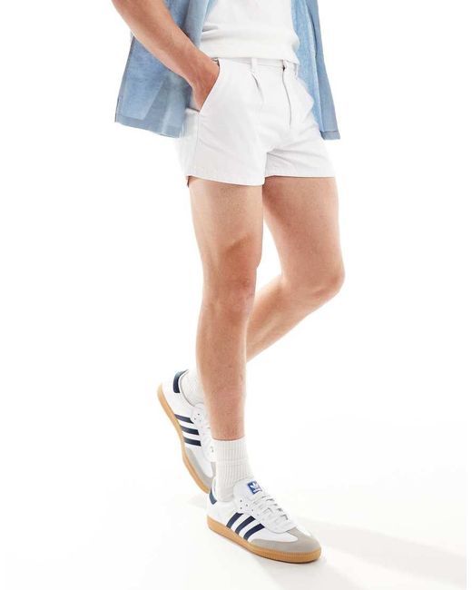 ASOS Blue Pleated Shorter Length Denim Shorts for men