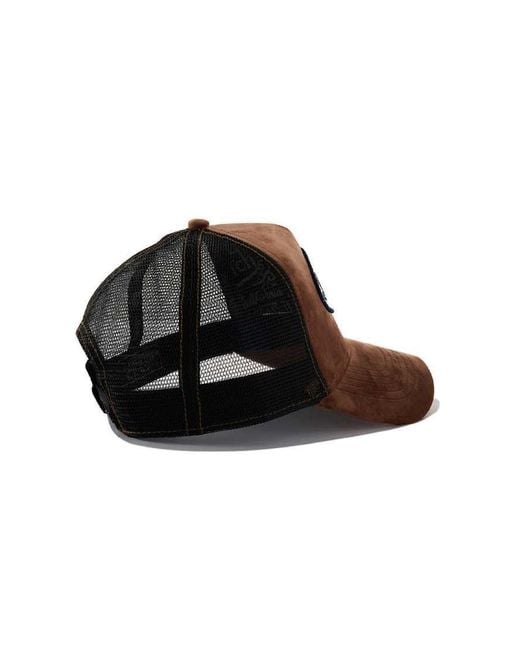 Von Dutch Brown Velvet Trucker Cap for men