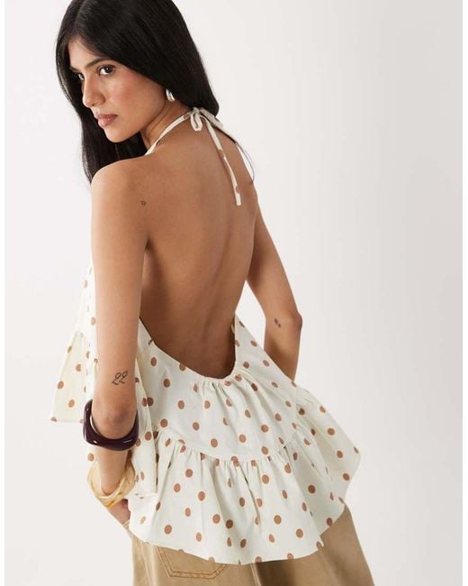 WeWoreWhat White Halter Neck Top