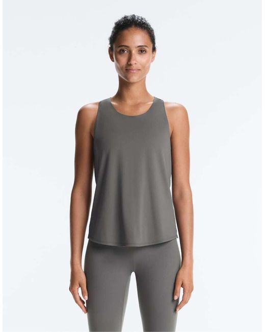 Oysho Gray Cross-Back Comfortlux T-Shirt
