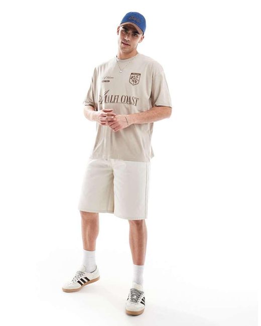 Camiseta Beis Extragrande Con Estampado Gráfico De Ciudad De -Neutro ASOS de hombre de color Natural