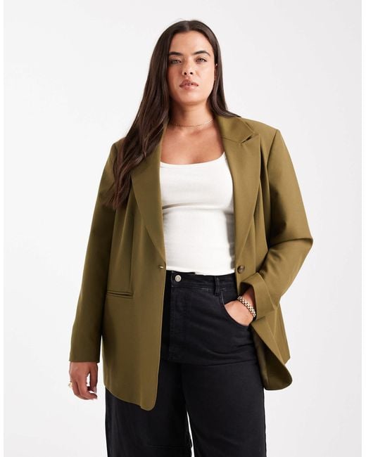 ASOS Green Curve Tailored Relaxed Blazer
