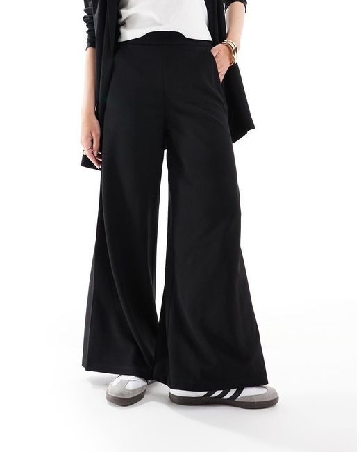 Jdy Black Wide Leg Tailored Trousers Co-ord