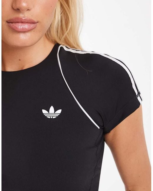 Adidas Originals Black Adidas Originals Sport Superstar Bra Tee