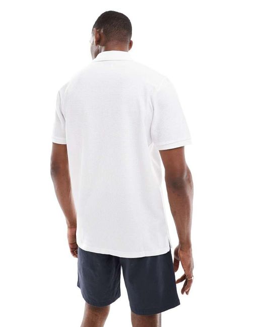 Jack & Jones White Zip Polo for men