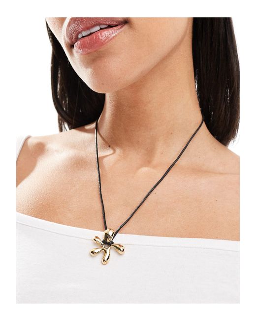 Whistles Natural Abstract Floral Cord Necklace