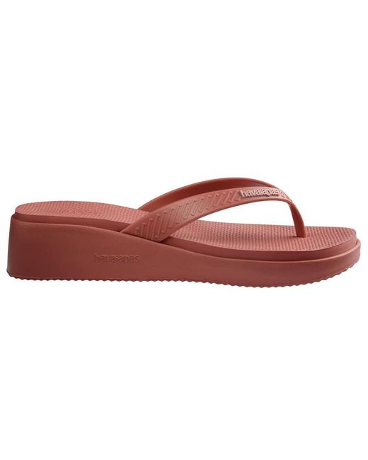 Havaianas Red High Platform Flip Flops
