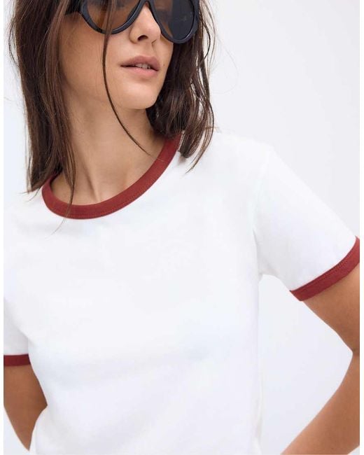 Stradivarius Blue Printed T-Shirt