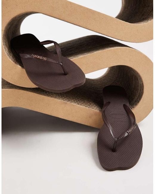 Havaianas Brown Slim Flip Flops