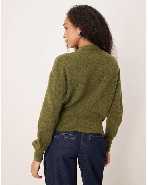 ASOS Green Knitted Premium Wool And Alpaca Blend Henley Top