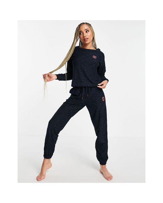Tommy Hilfiger Retro Towelling Trackies in Blue | Lyst Australia