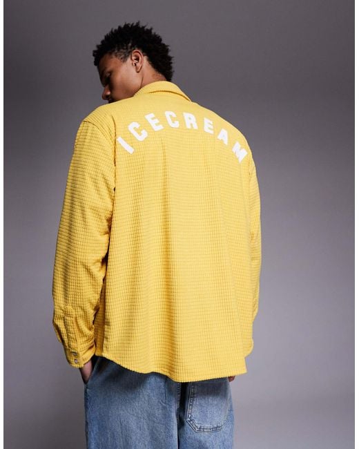 ICECREAM Blue Soft Waffle Corduroy Shirt for men