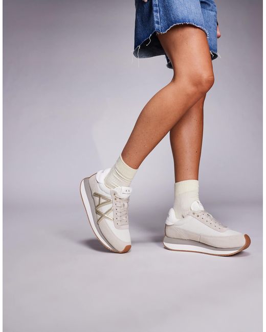 ARMANI EXCHANGE White Logo Trainers