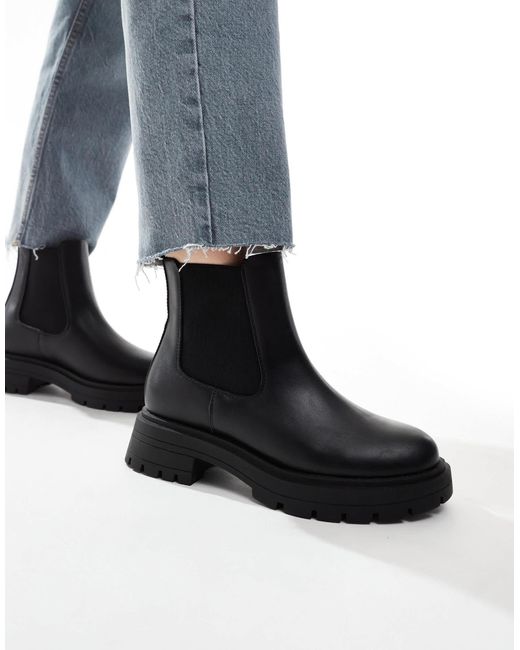 ASOS Black Wide Fit Adjust Chunky Chelsea Boots