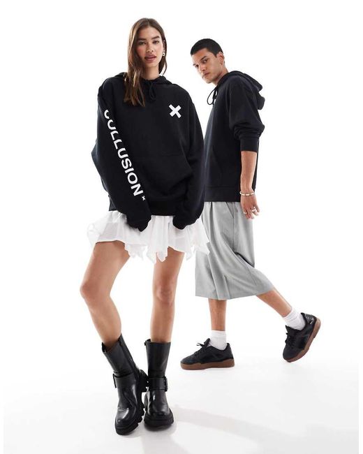 Collusion Black Unisex Logo Hoodie