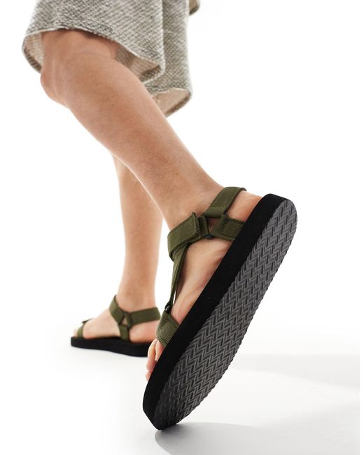Truffle Collection – sandalen mit breiten riemchen aus webstoff in White für Herren