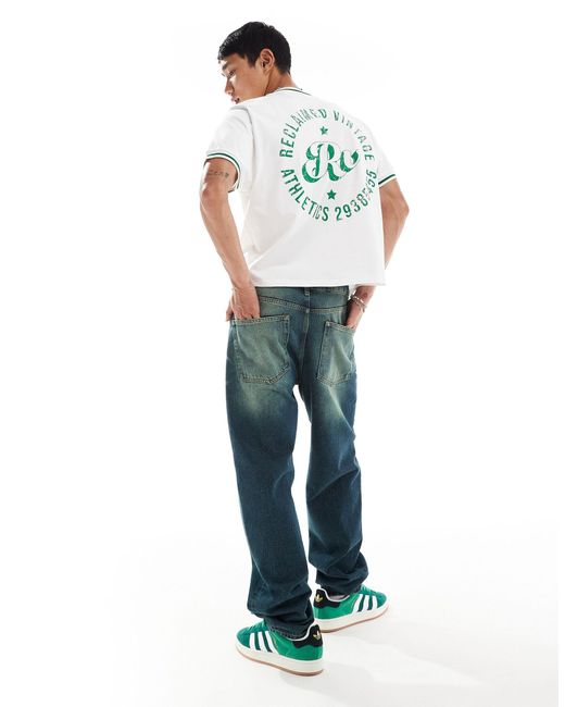 T-shirt crop top coupe carrée à imprimé sport Reclaimed (vintage) pour homme en coloris Gray