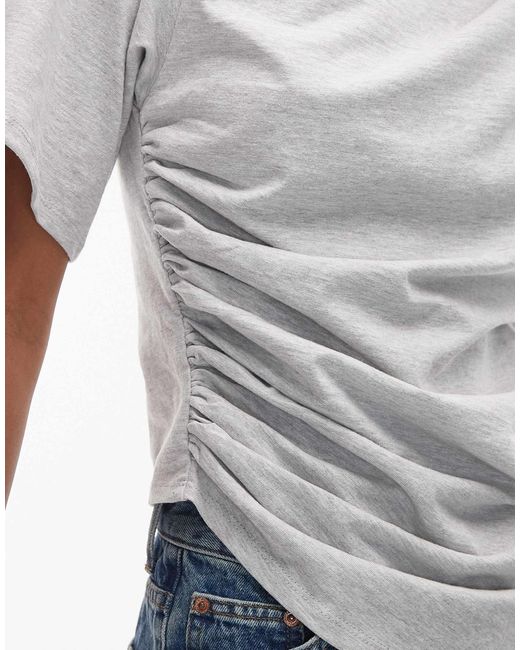ASOS Blue T-shirt With Ruched Asymmetric Hem