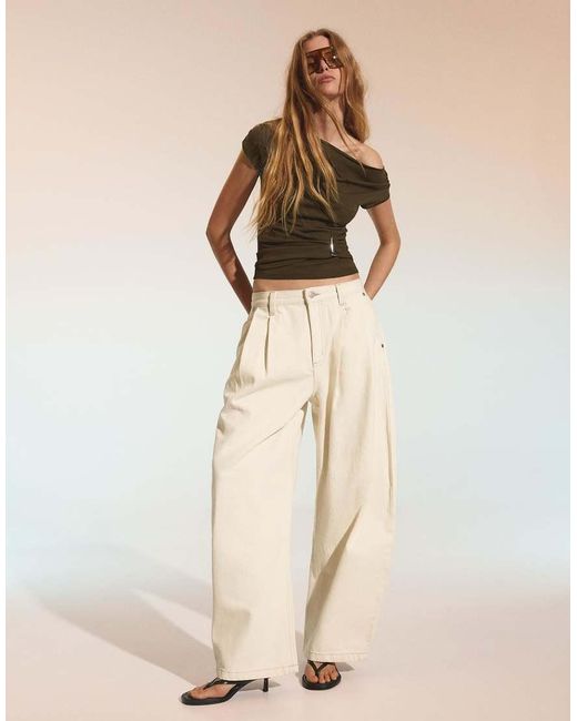Bershka Green Asymmetric Belted Jumper