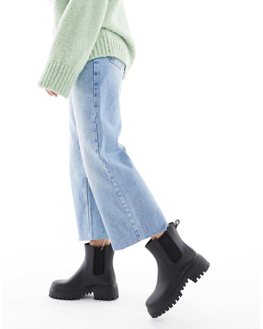 London Rebel Blue Phoebe Chunky Chelsea Boots