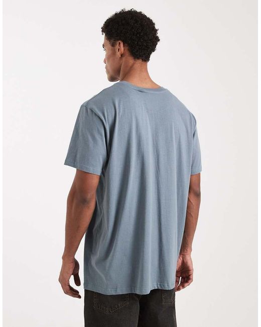 Brave Soul Blue Oversized Crew Neck T-shirt for men