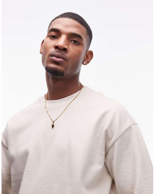 Pantalones Cortos Extragrandes De Mezcla De Lino De -Neutro Topman de hombre de color White