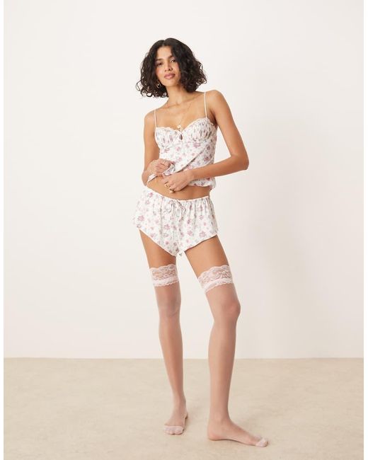 For Love & Lemons Multicolor That's Amore Sleep Shorts